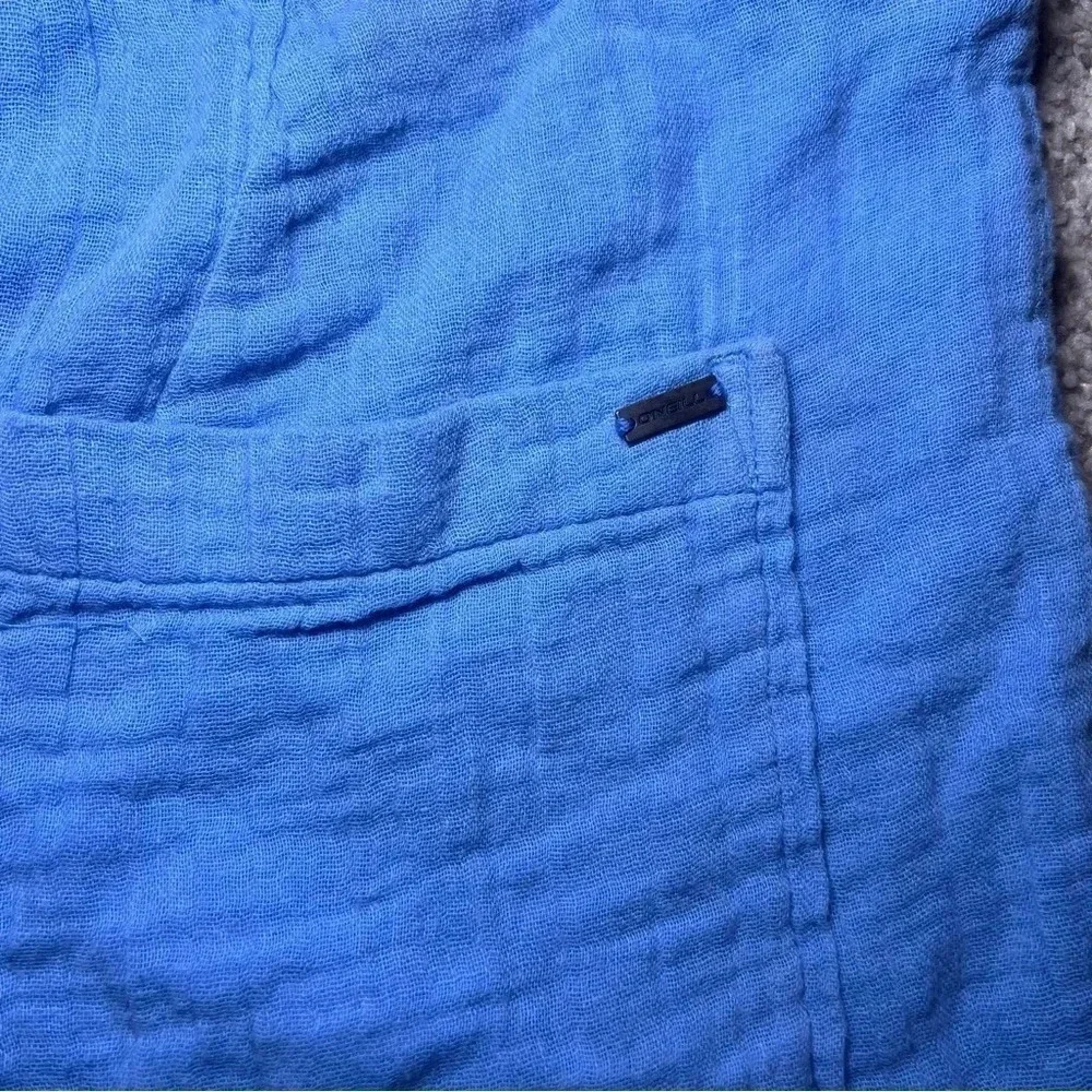 O'Neill Women’s Blue Chambray Cotton Henley Shorts Size 26 Button Fly